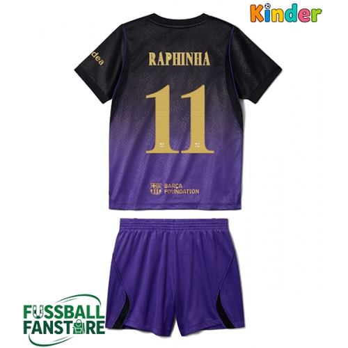 Barcelona Raphinha Belloli #11 Replik Auswärtstrikot Kinder 2026-27 Kurzarm (+ Kurze Hosen)